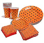Orange And Black Dot Set