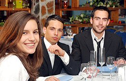 Two Teen Boys with Girl